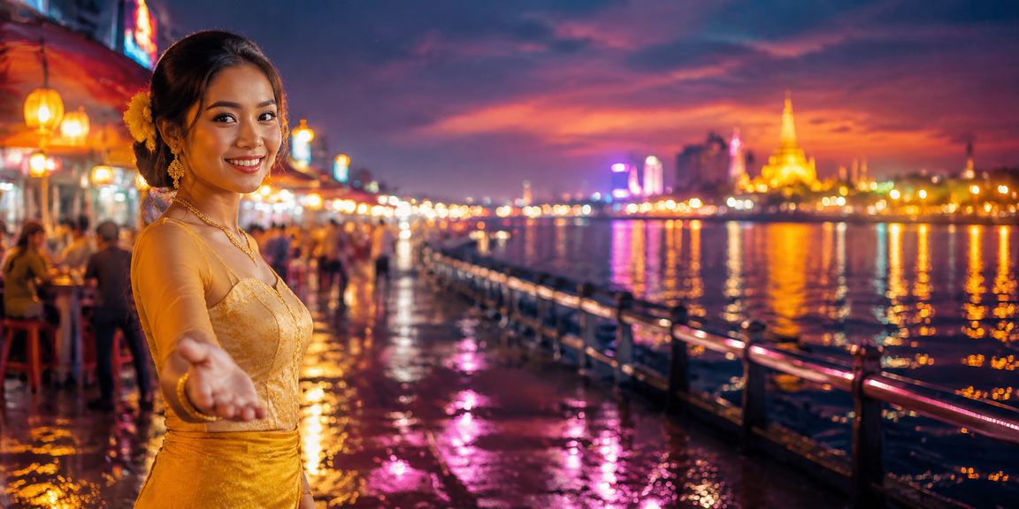 ရန်ကုန်မြစ်ပန်းဆိုင်ရာ ညအချိန် စီးပွားရေးနှင့် ကာစီနို ညပွဲများ၏ သဘာဝပန်းချီပုံ